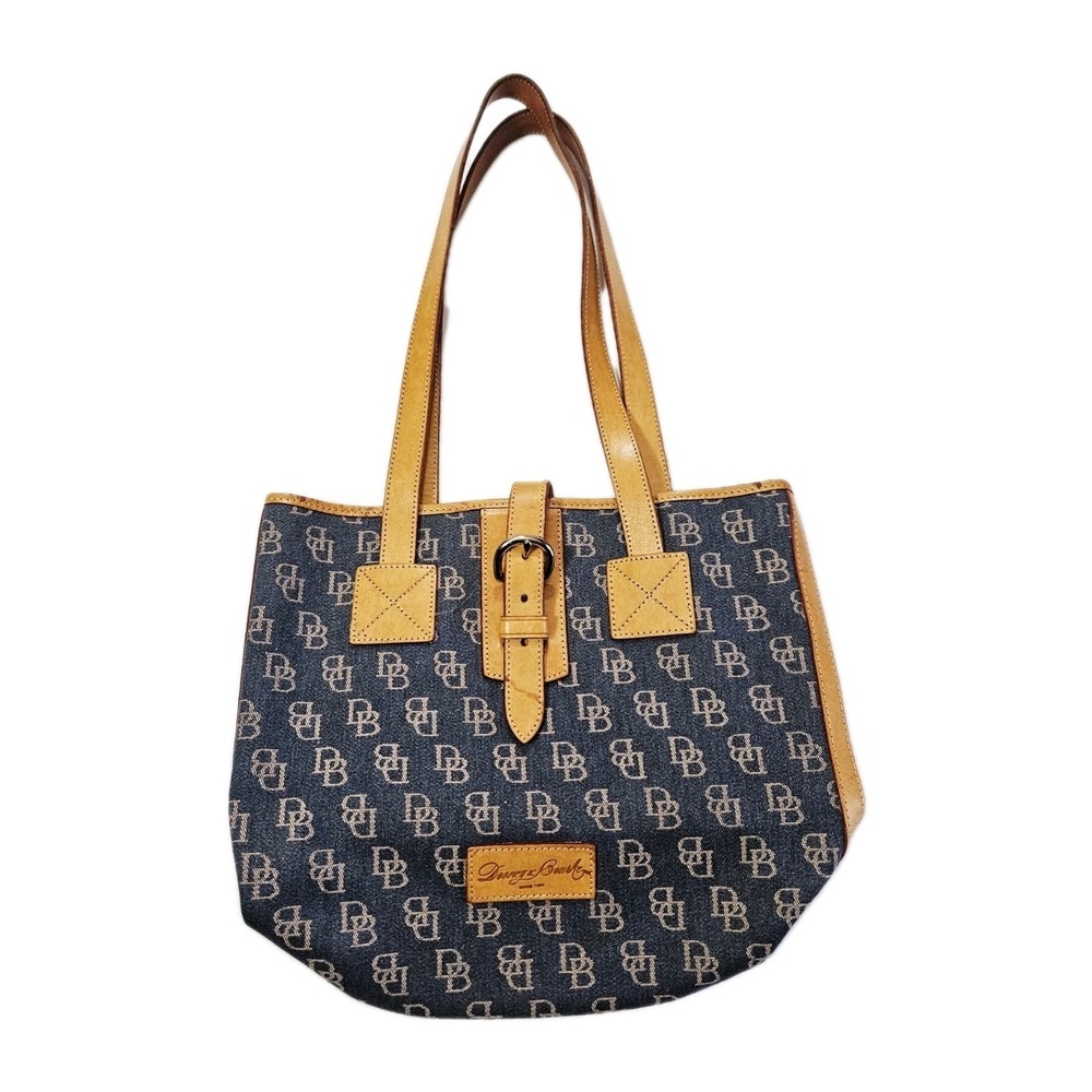 Dooney & Bourke D&B LOGO Medium Shoulder Bag Black Snap Sides -Made in USA!